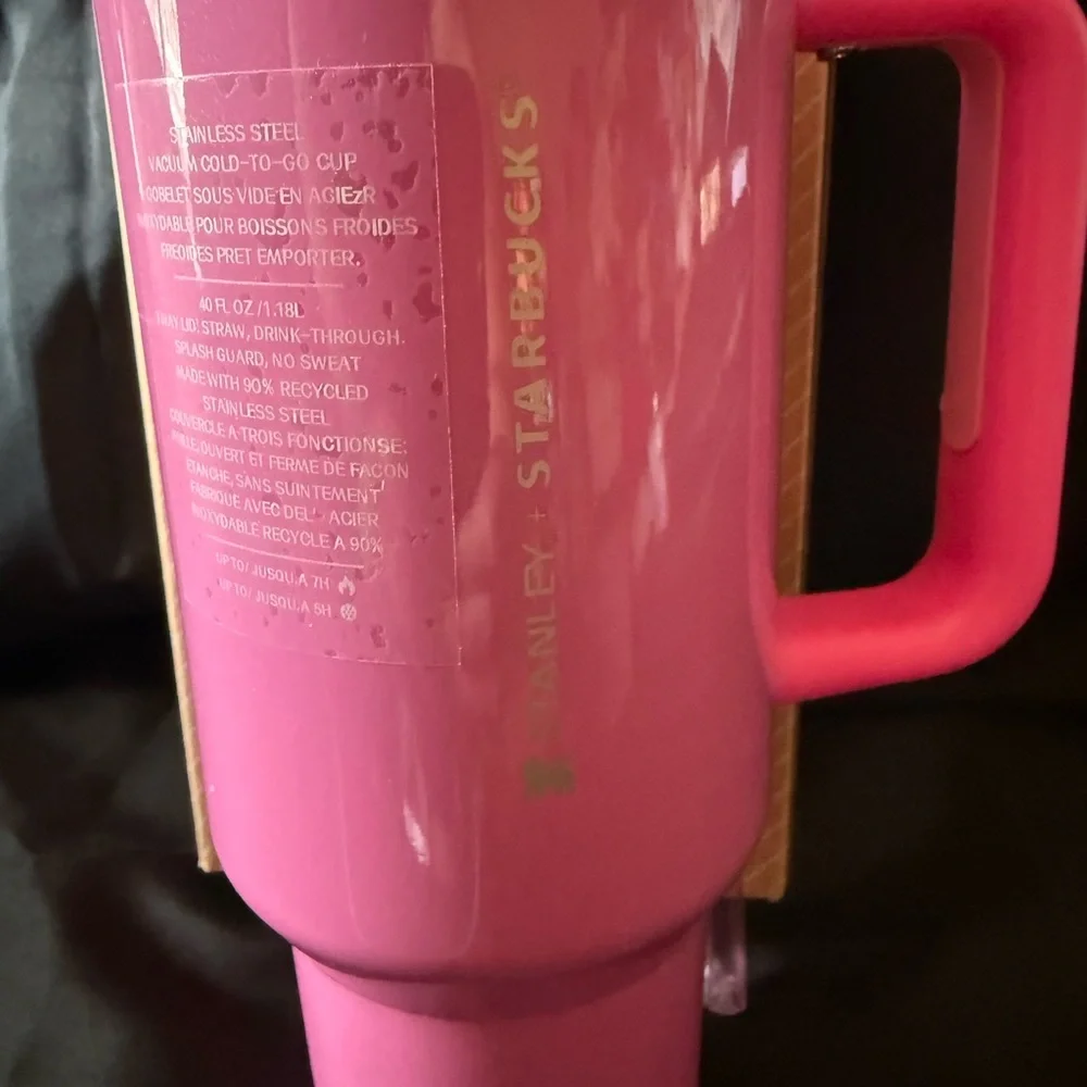 New 40oz Stanley Starbucks Edition Pink Insulated Travel Tumbler with Handle - Picture 2 of 8